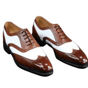 Stylish Brown & White Goodyear Fiddle Bottom in Cow Leather