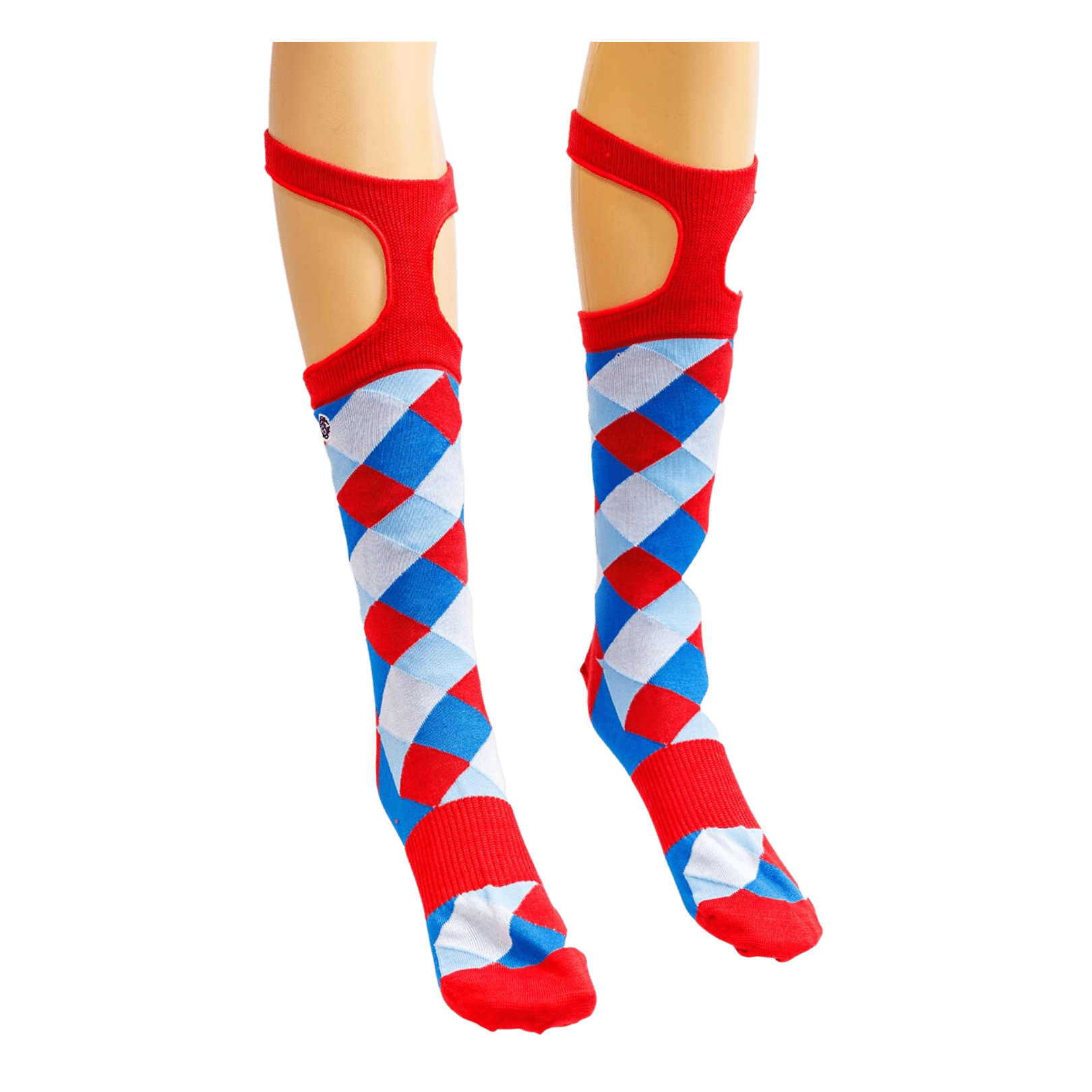 Knee High Socks With Red Blue Pattern | B Tailored
