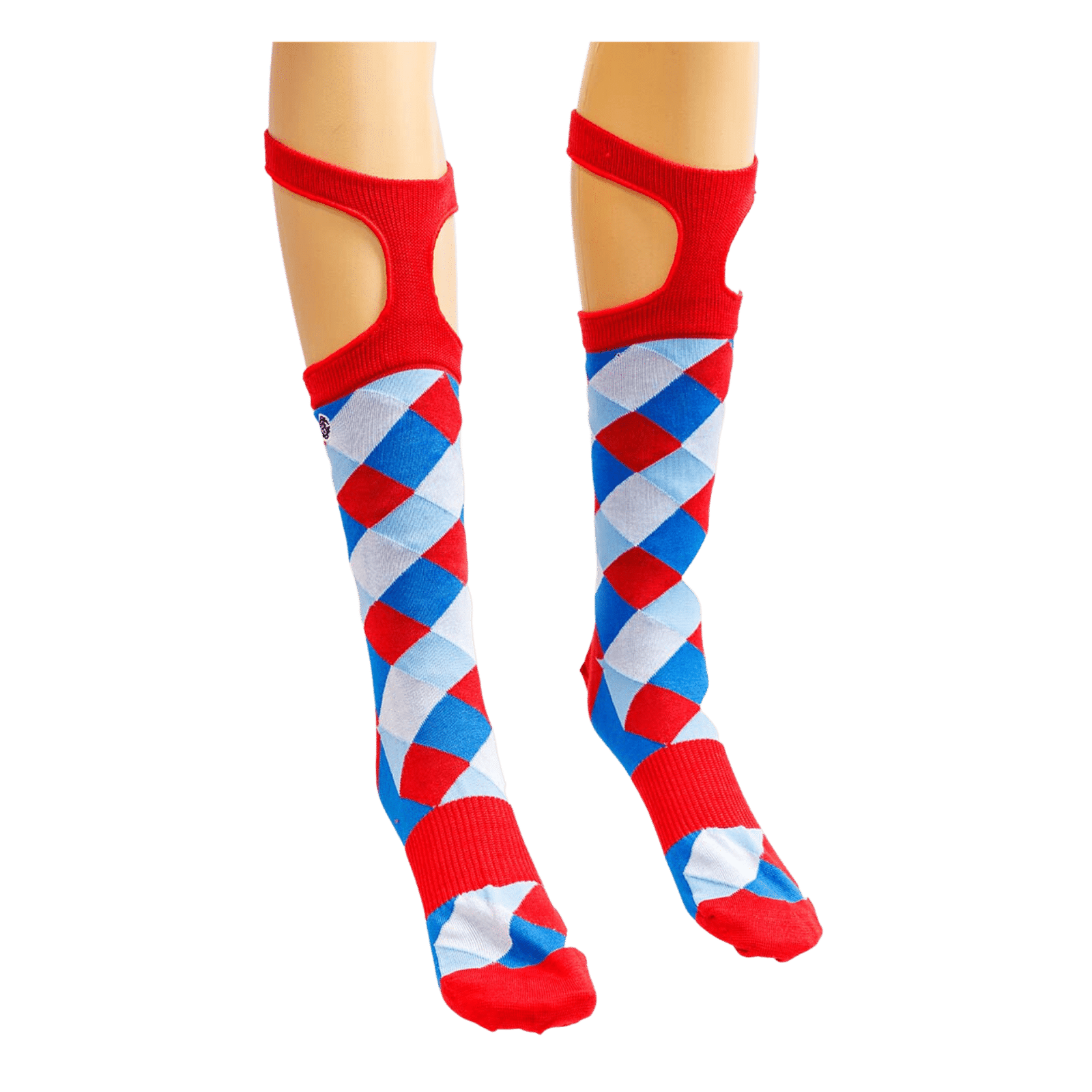 Knee High Socks With Red Blue Pattern B Tailored 9269