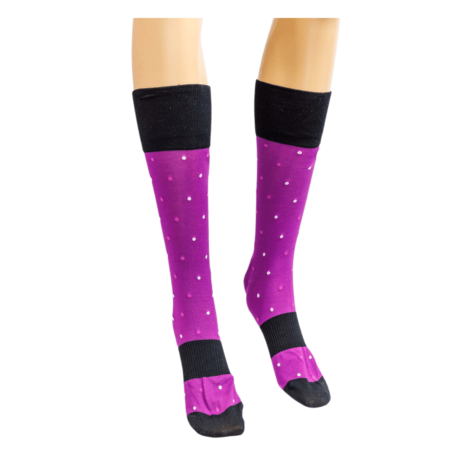 Knee High Socks With Purple Polka dots | B Tailored