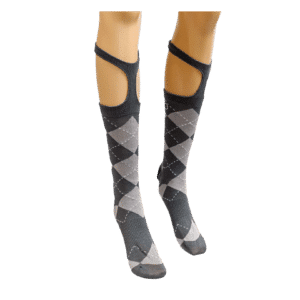 Knee High Socks With Grey Pattern