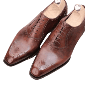 Brown Beauty Goodyear Flat Bottom in Cow Leather by Saka