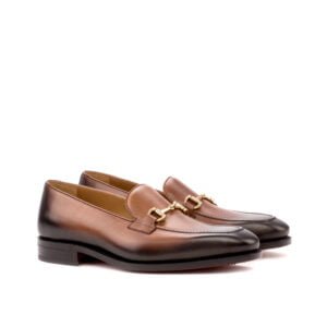 Sleek Brown Leather Classic Chisel Loafers - Image 2