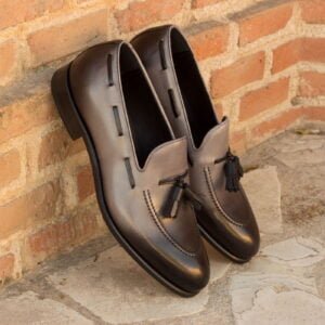 Elegant Grey and Black Loafers