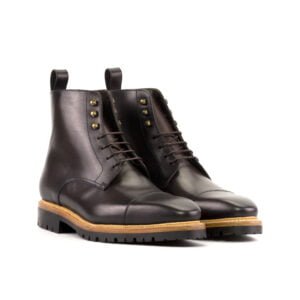 Dark Brown Leather Cap-Toe Jumper Boots - Image 2