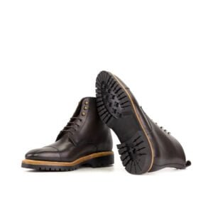 Dark Brown Leather Cap-Toe Jumper Boots - Image 3