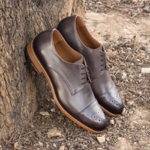 Classic Grey Calf Leather Derby