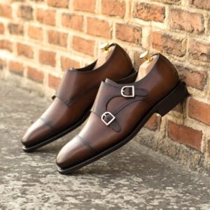 Modern Med Brown Box Calf Double Monk