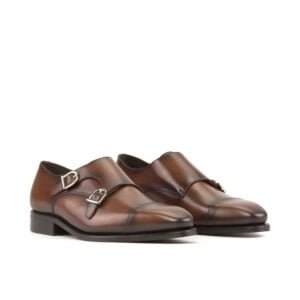 Modern Med Brown Box Calf Double Monk - Image 2