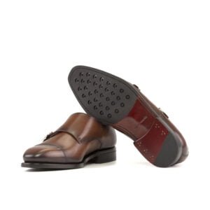 Modern Med Brown Box Calf Double Monk - Image 4