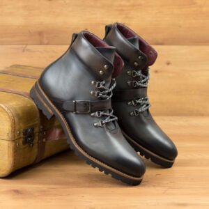 Robust Grey and Brown Hiking Boots