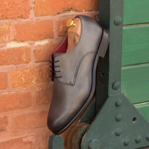 Elegant Grey Painted Calf Derby Shoes