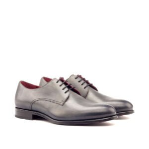 Elegant Grey Painted Calf Derby Shoes - Image 2