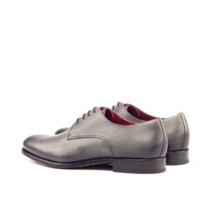 Elegant Grey Painted Calf Derby Shoes - Image 3