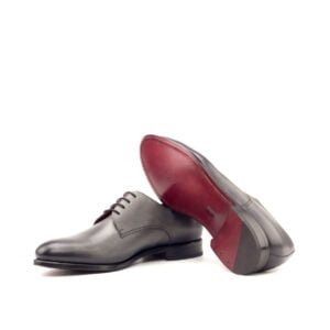 Elegant Grey Painted Calf Derby Shoes - Image 4