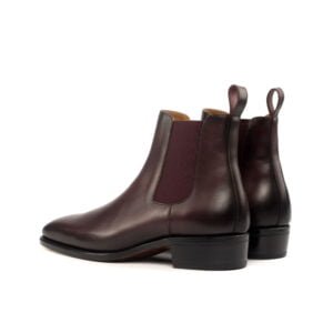 Elegant Burgundy Leather Chisel Chelsea Boots - Image 3