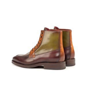 Vintage Cognac Burgundy Olive Moc Boots - Image 3