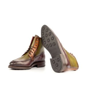Vintage Cognac Burgundy Olive Moc Boots - Image 4