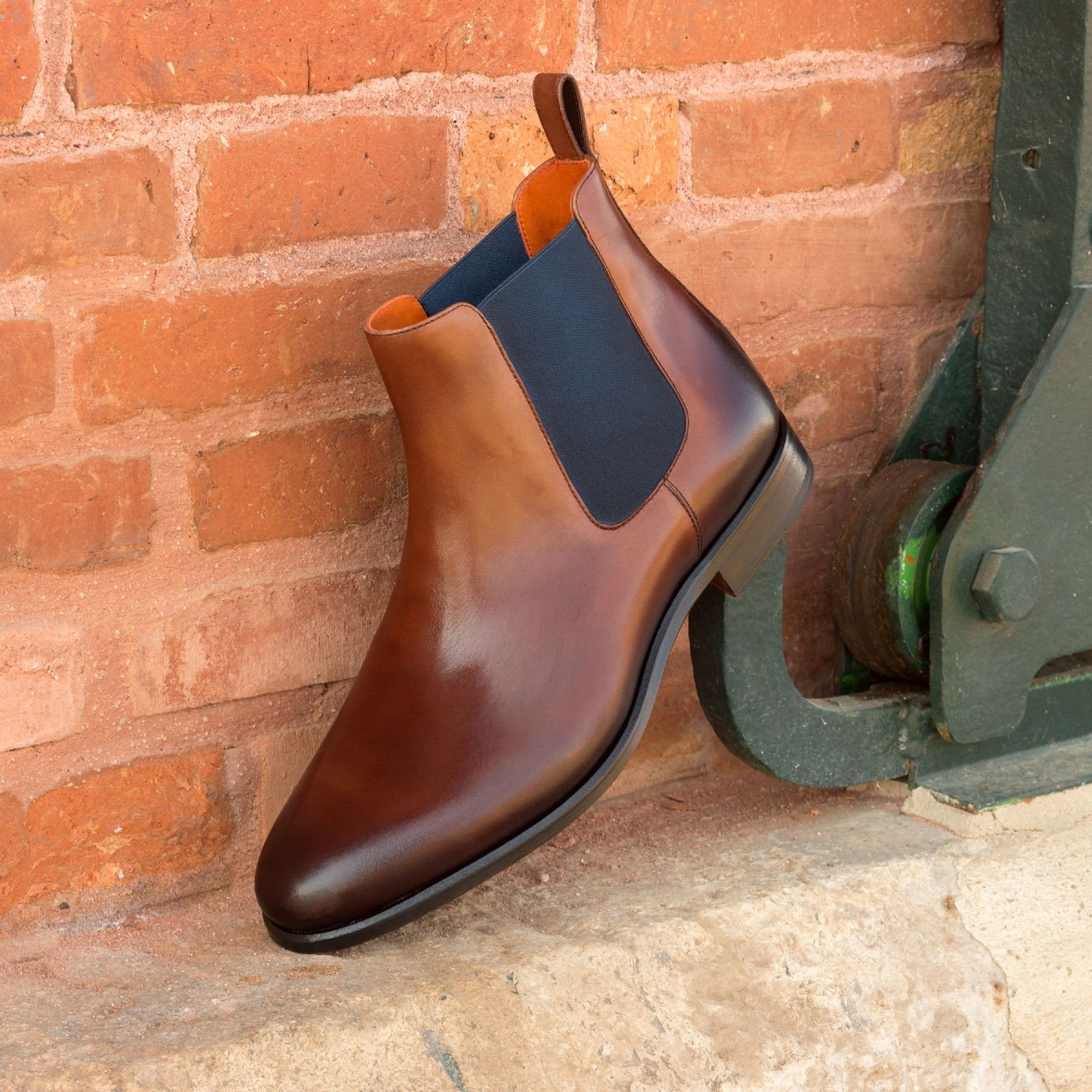 Rustic Medium Brown Painted Calf Chelsea