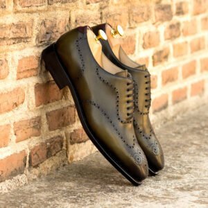 Elegant Olive Burgundy Wholecut Dress Shoes