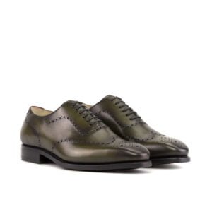 Elegant Olive Burgundy Wholecut Dress Shoes - Image 2