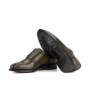 Elegant Olive Burgundy Wholecut Dress Shoes - Image 4
