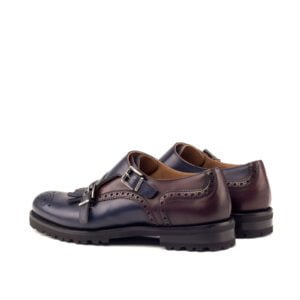 Burgundy Navy Kiltie Monk Strap - Image 3