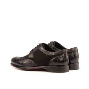 Black Croco Suede Wingtip Derby - Image 3