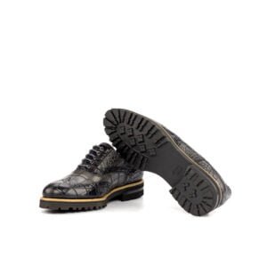Black & Grey Croco Full Brogue - Image 4