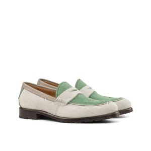 Grey Suede Mix Loafer - Image 2