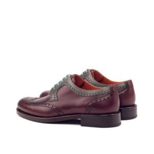Burgundy Grey Derby Wingtip Shoe - Image 3