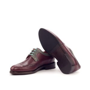 Burgundy Grey Derby Wingtip Shoe - Image 4