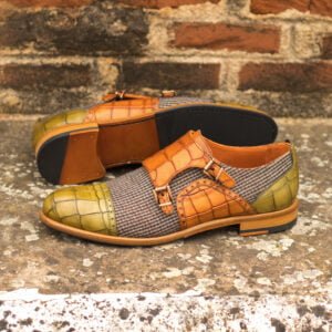 Tweed Cognac Double Monk Ladies