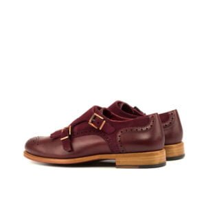 Women's Burgundy Kiltie Monk Strap - Image 3