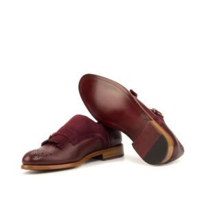 Women's Burgundy Kiltie Monk Strap - Image 4