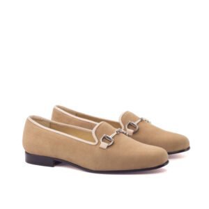 Classic Camel Suede Ladies Slippers - Image 2