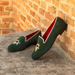 Forest Suede Beige Grosgrain Slippers