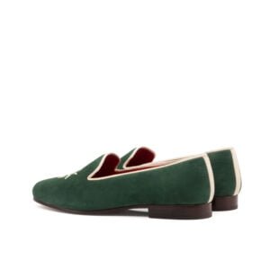 Forest Suede Beige Grosgrain Slippers - Image 3