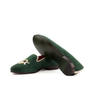 Forest Suede Beige Grosgrain Slippers - Image 4