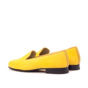 Mustard Linen Gold Grossgrain Slippers - Image 3
