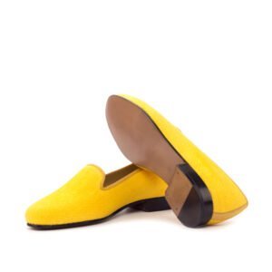 Mustard Linen Gold Grossgrain Slippers - Image 4