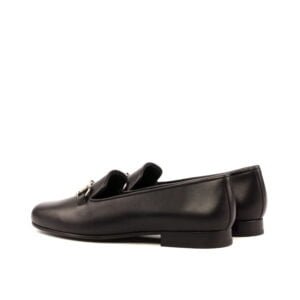 Black Calf Leather Green Sole Slippers - Image 3