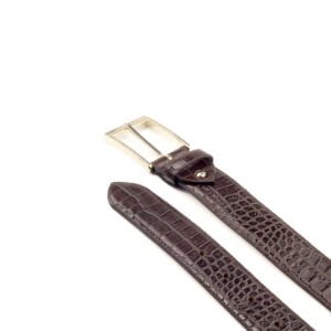 Elegant Dark Brown Painted Croco Belt - Image 2