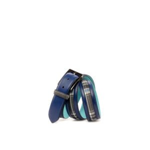 Venice Belt in Plaid & Navy - Image 3