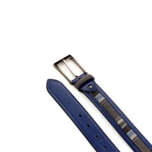 Venice Belt in Plaid & Navy - Image 4