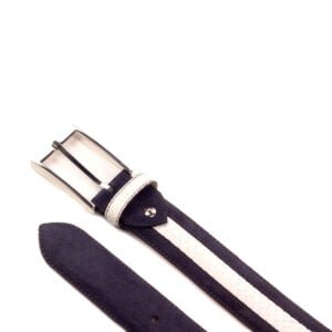 Elegant Navy Lux Suede Venice Belt - Image 2