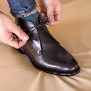 Elegant Black Box Calf Chukka Boots