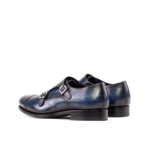 Stylish Denim Patina Double Monk Shoes - Image 3