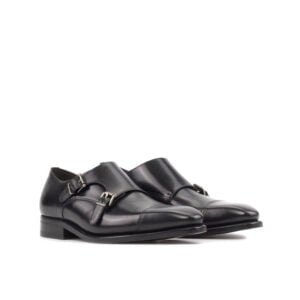 Sleek Black Box Calf Double Monk - Image 4