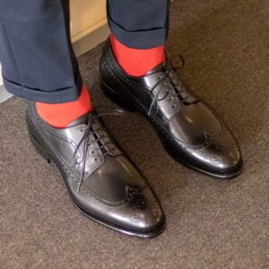 Elegant Black Longwing Blucher Shoes